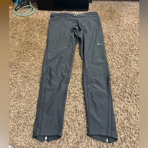 Nike Black Athletic Leggings with Small White Swoosh